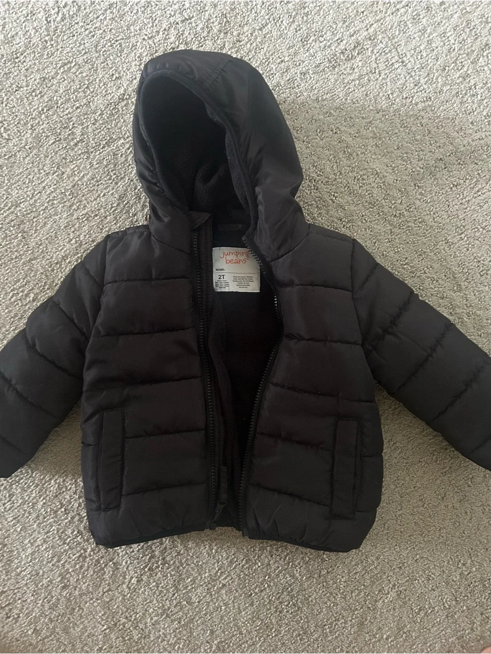 Toddler Black Puffer Jacket and Snow Pants Set